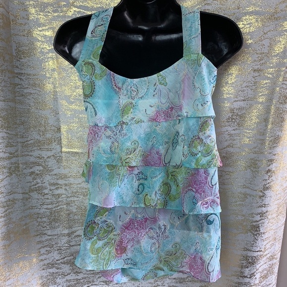 Lane Bryant Plus Size Floral Print Sequinned Blouse Size 22W - Picture 5 of 11